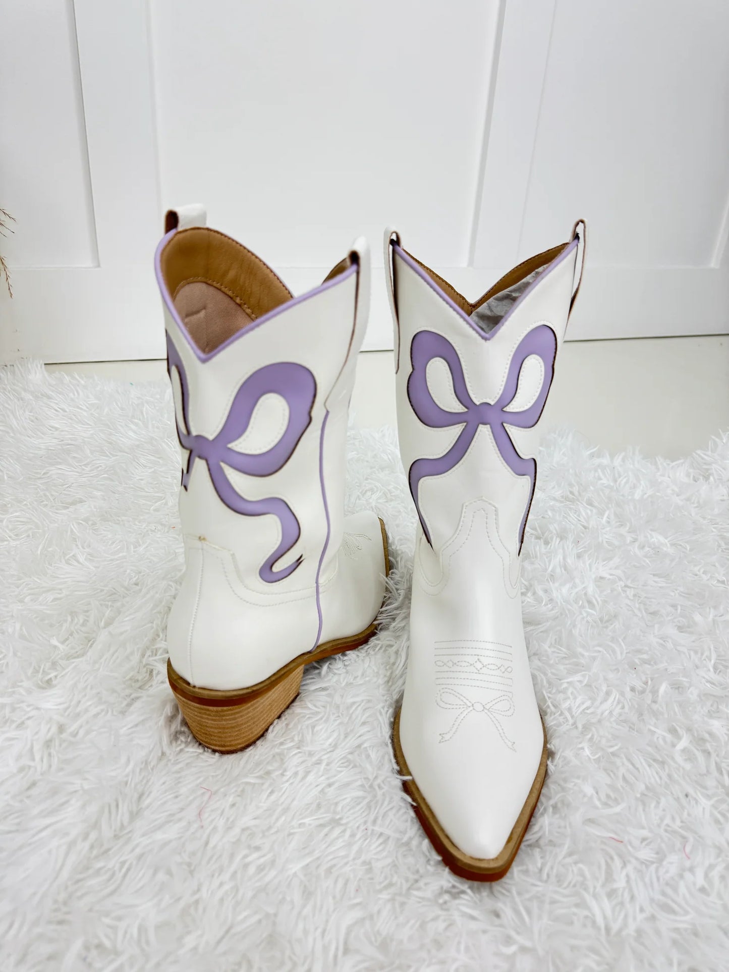 Lavender Short Bow Boots-260 Shoes- Simply Simpson's Boutique is a Women's Online Fashion Boutique Located in Jupiter, Florida