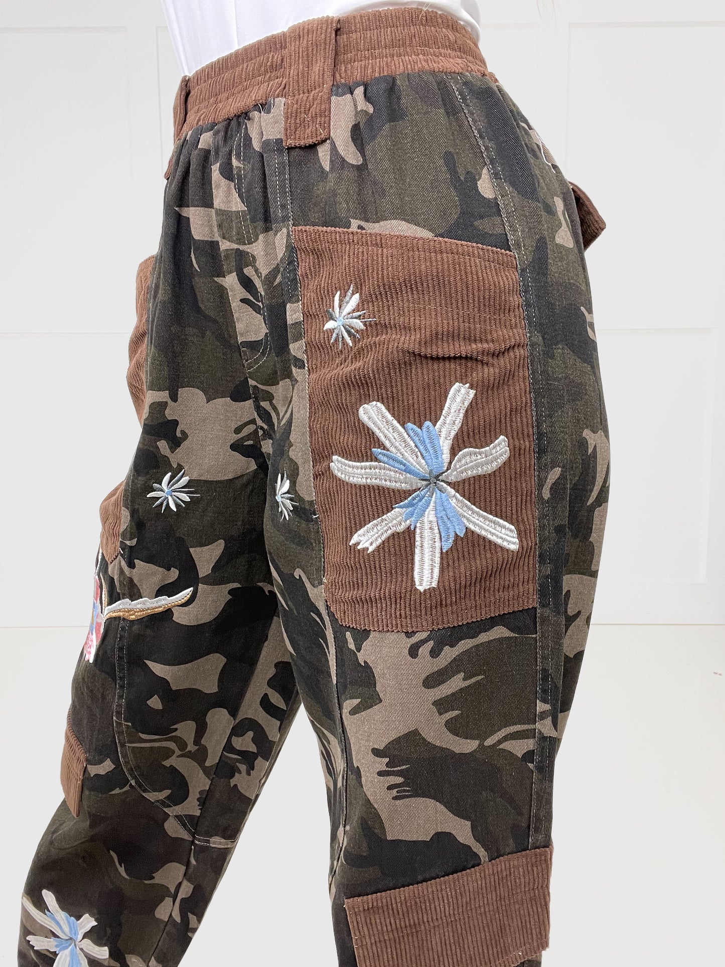 Camo Floral Patch Pocket Pants-210 Other Bottoms- Simply Simpson's Boutique is a Women's Online Fashion Boutique Located in Jupiter, Florida