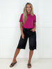 Risen Black Rhinestone Bermuda Shorts-190 Skirts/Shorts- Simply Simpson's Boutique is a Women's Online Fashion Boutique Located in Jupiter, Florida