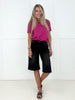 Risen Black Rhinestone Bermuda Shorts-190 Skirts/Shorts- Simply Simpson's Boutique is a Women's Online Fashion Boutique Located in Jupiter, Florida