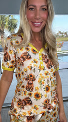 Preorder Shirley & Stone Highland Cow Pajama Collection-220 Lounge wear/Pajamas- Simply Simpson's Boutique is a Women's Online Fashion Boutique Located in Jupiter, Florida