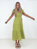 Pistachio Flutter Sleeve Midi Dress-240 Dresses- Simply Simpson's Boutique is a Women's Online Fashion Boutique Located in Jupiter, Florida