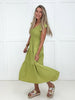 Pistachio Flutter Sleeve Midi Dress-240 Dresses- Simply Simpson's Boutique is a Women's Online Fashion Boutique Located in Jupiter, Florida