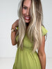 Pistachio Flutter Sleeve Midi Dress