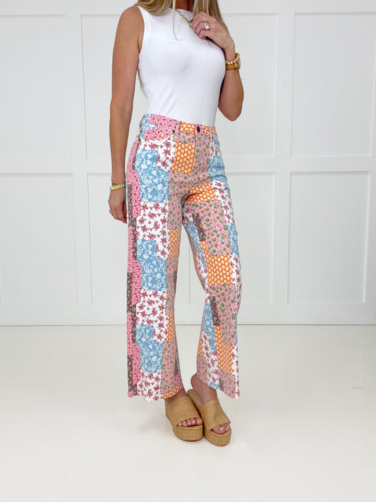Patchwork Petal Jeans-200 Jeans- Simply Simpson's Boutique is a Women's Online Fashion Boutique Located in Jupiter, Florida