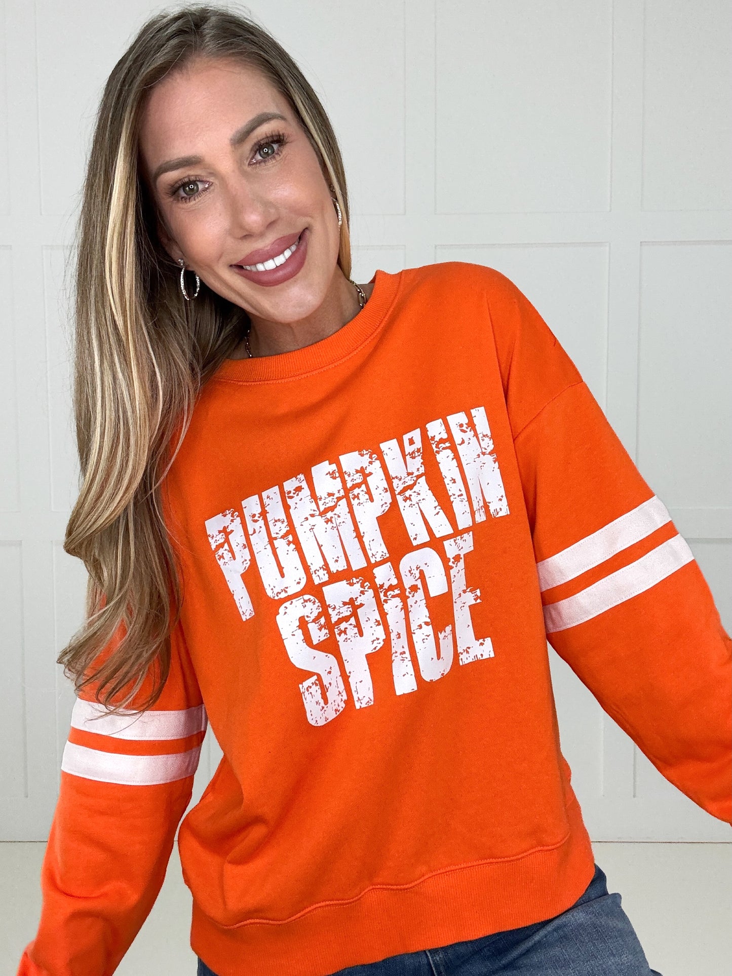 Pumpkin Spice Varsity Pullover