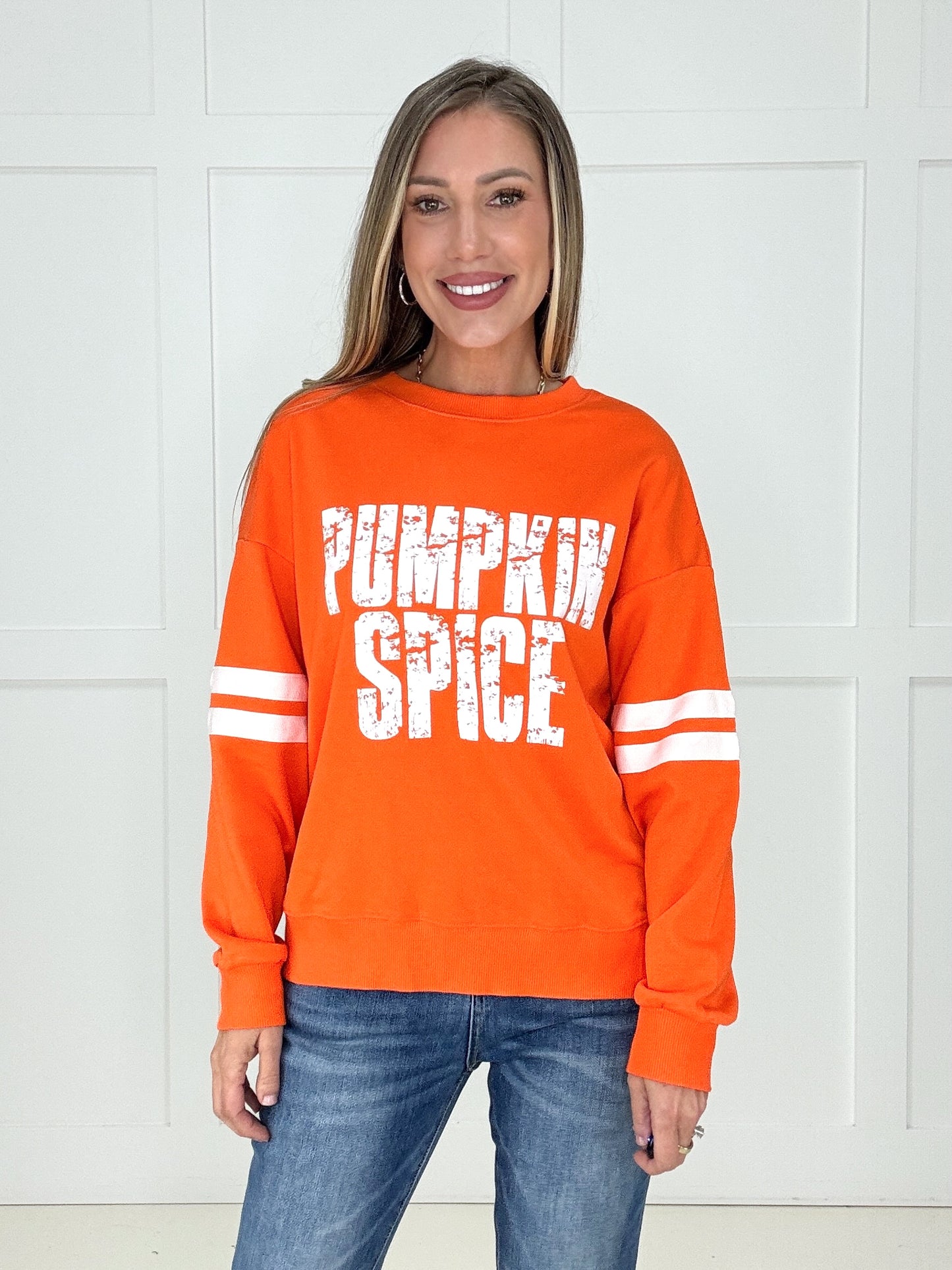 Pumpkin Spice Varsity Pullover