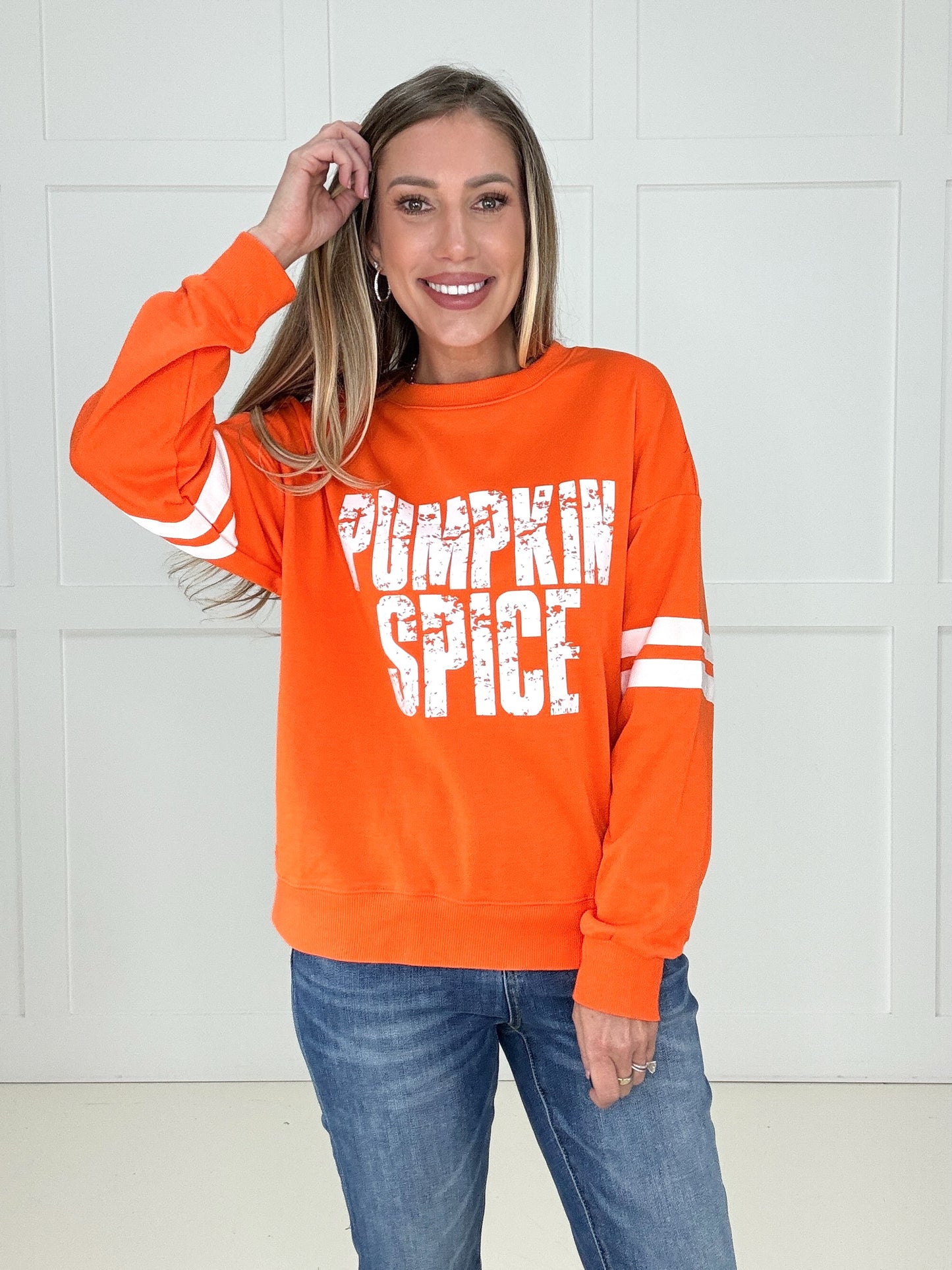 Pumpkin Spice Varsity Pullover
