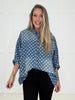 Dotty about Denim Button Up Shirt-110 Long Sleeves- Simply Simpson's Boutique is a Women's Online Fashion Boutique Located in Jupiter, Florida