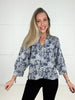 Paisley Floral V-Neck Denim Blouse-100 Short Sleeves- Simply Simpson's Boutique is a Women's Online Fashion Boutique Located in Jupiter, Florida