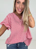 Picnic Perfect Gingham Top-100 Short Sleeves- Simply Simpson's Boutique is a Women's Online Fashion Boutique Located in Jupiter, Florida