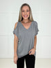 Vocal Grey Afterglow Rhinestone Top