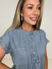 Blue Skies Chambray Pinstripe Top