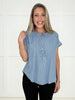 Blue Skies Chambray Pinstripe Top