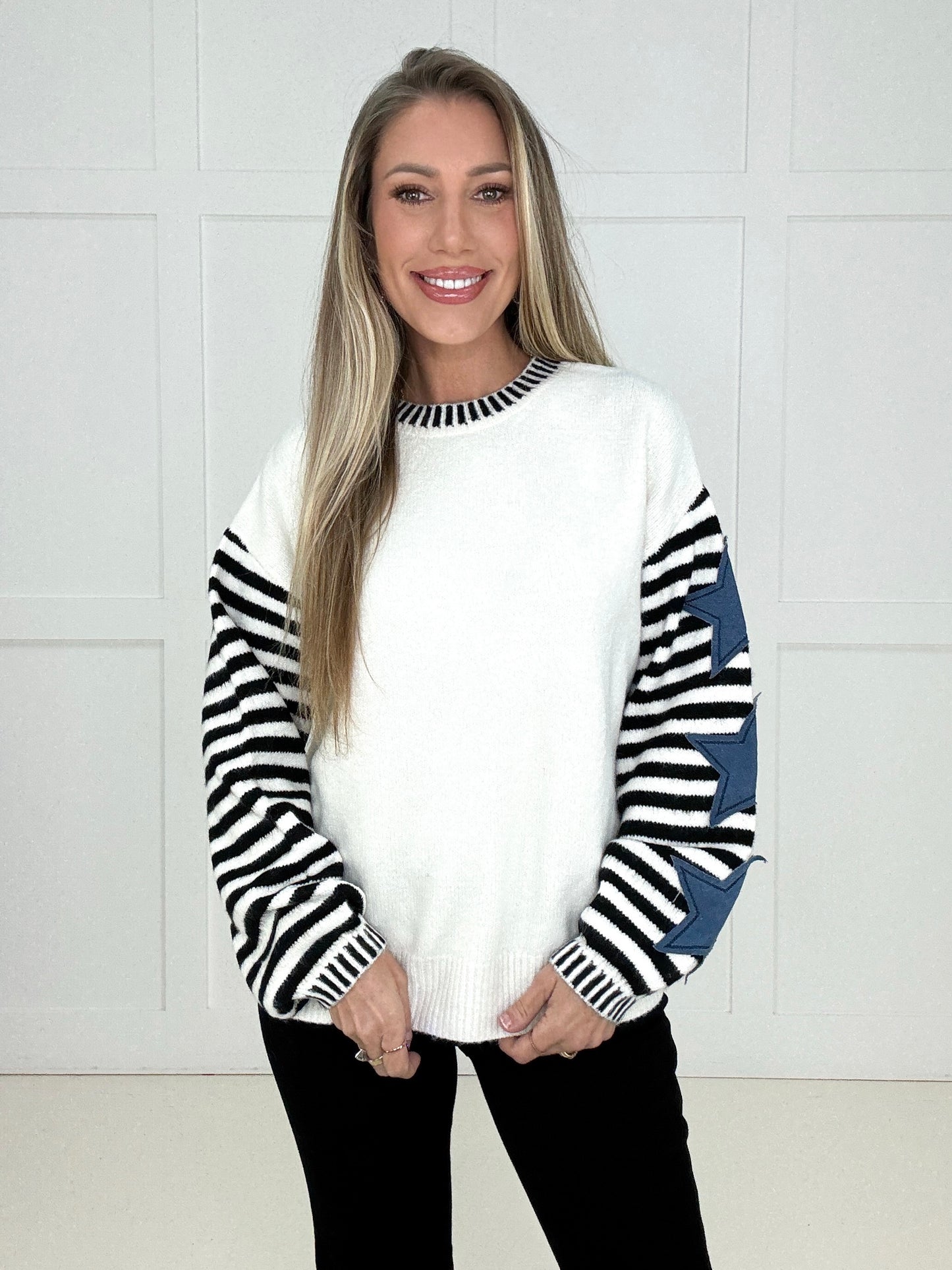 Starry Side Stripe Sweater