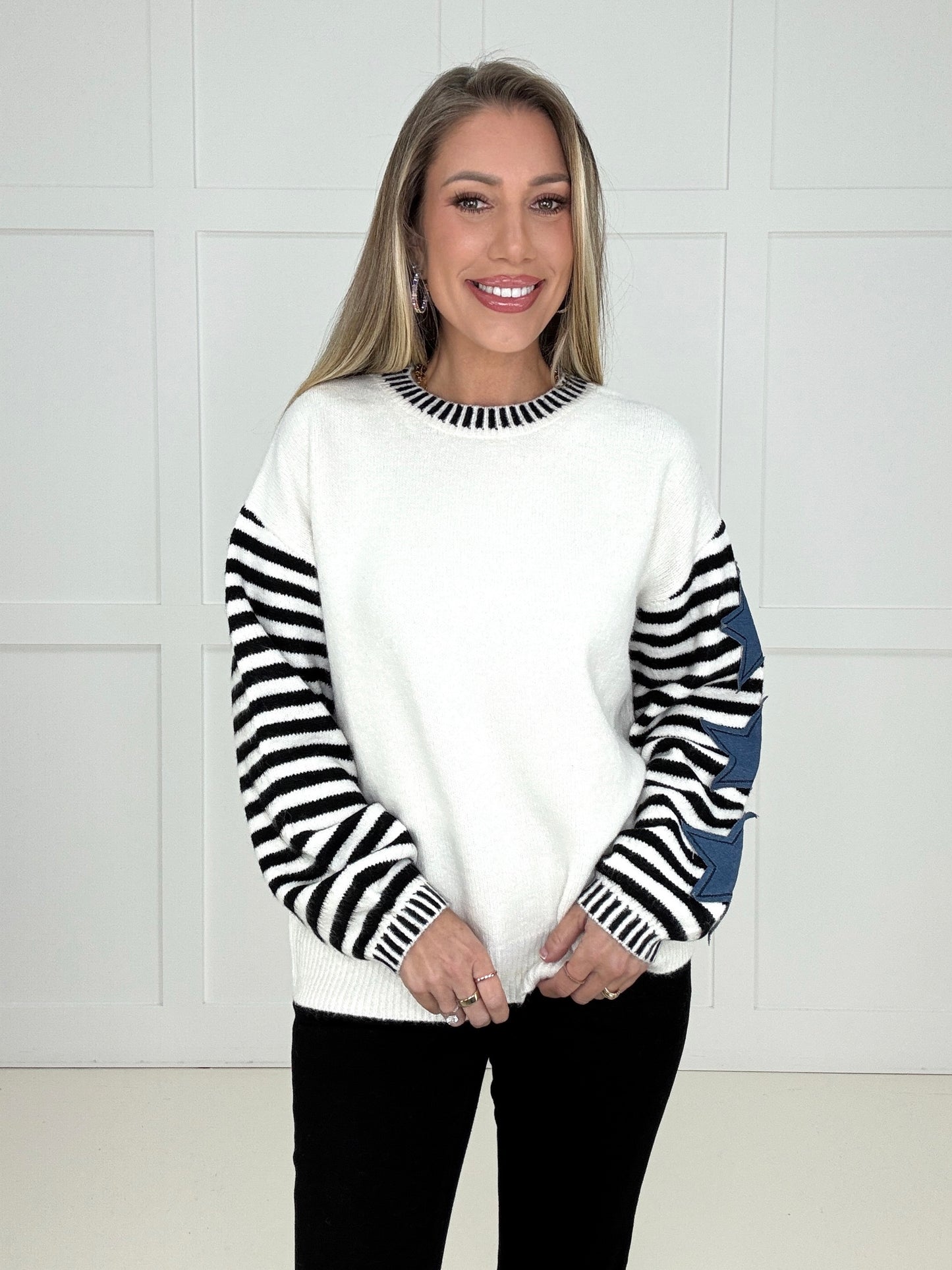 Starry Side Stripe Sweater