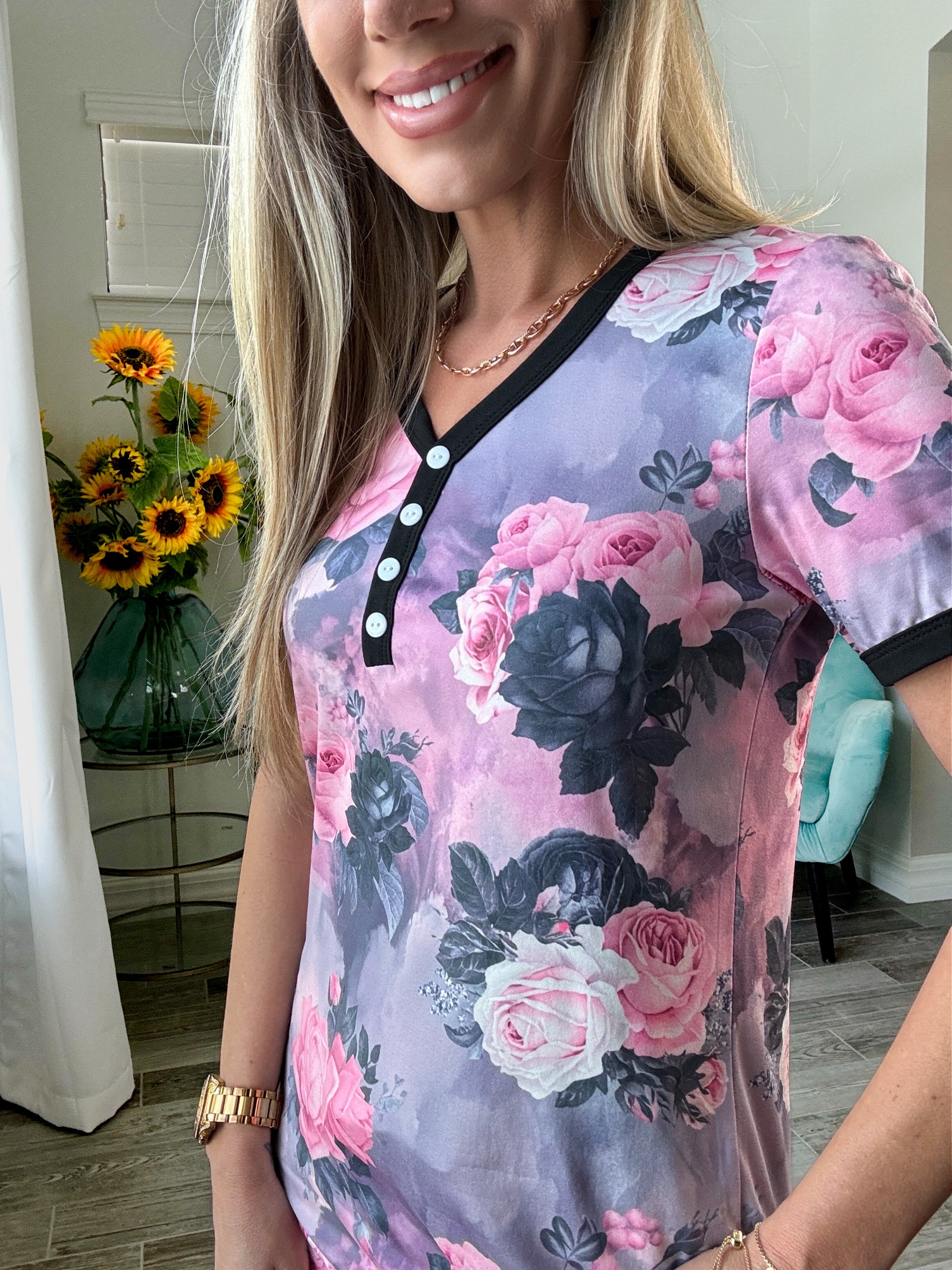 Shirley & Stone Floral Pajamas-220 Lounge wear/Pajamas- Simply Simpson's Boutique is a Women's Online Fashion Boutique Located in Jupiter, Florida