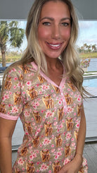 Preorder Shirley & Stone Highland Cow Pajama Collection-220 Lounge wear/Pajamas- Simply Simpson's Boutique is a Women's Online Fashion Boutique Located in Jupiter, Florida