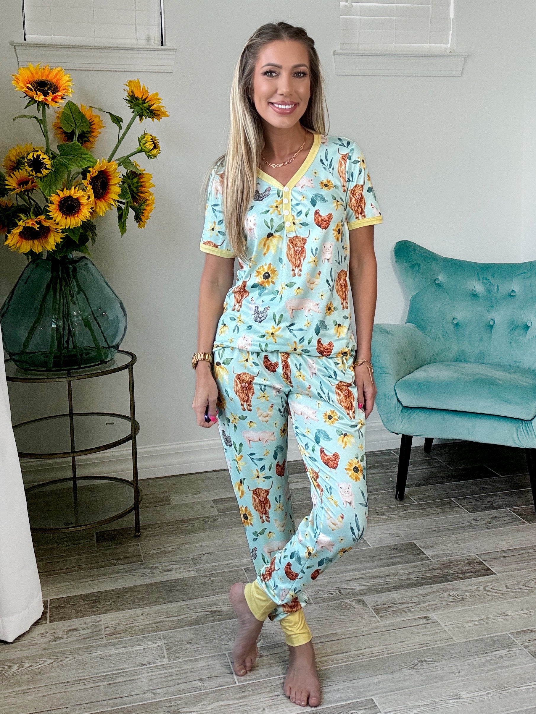 Shirley & Stone Animal Pajamas-220 Lounge wear/Pajamas- Simply Simpson's Boutique is a Women's Online Fashion Boutique Located in Jupiter, Florida