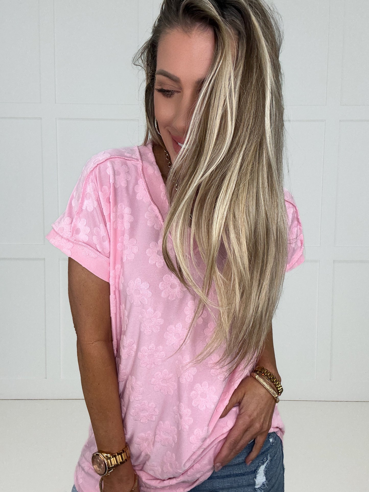 Flower Power V Neck Tee