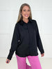 Black Bold Move Button Down Blouse
