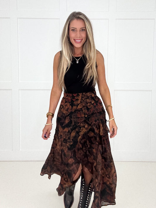 Midnight Blooms Maxi Skirt-190 Skirts/Shorts- Simply Simpson's Boutique is a Women's Online Fashion Boutique Located in Jupiter, Florida