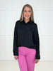 Black Bold Move Button Down Blouse