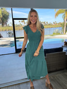 Flutter Sleeve Midi Dress-240 Dresses- Simply Simpson's Boutique is a Women's Online Fashion Boutique Located in Jupiter, Florida