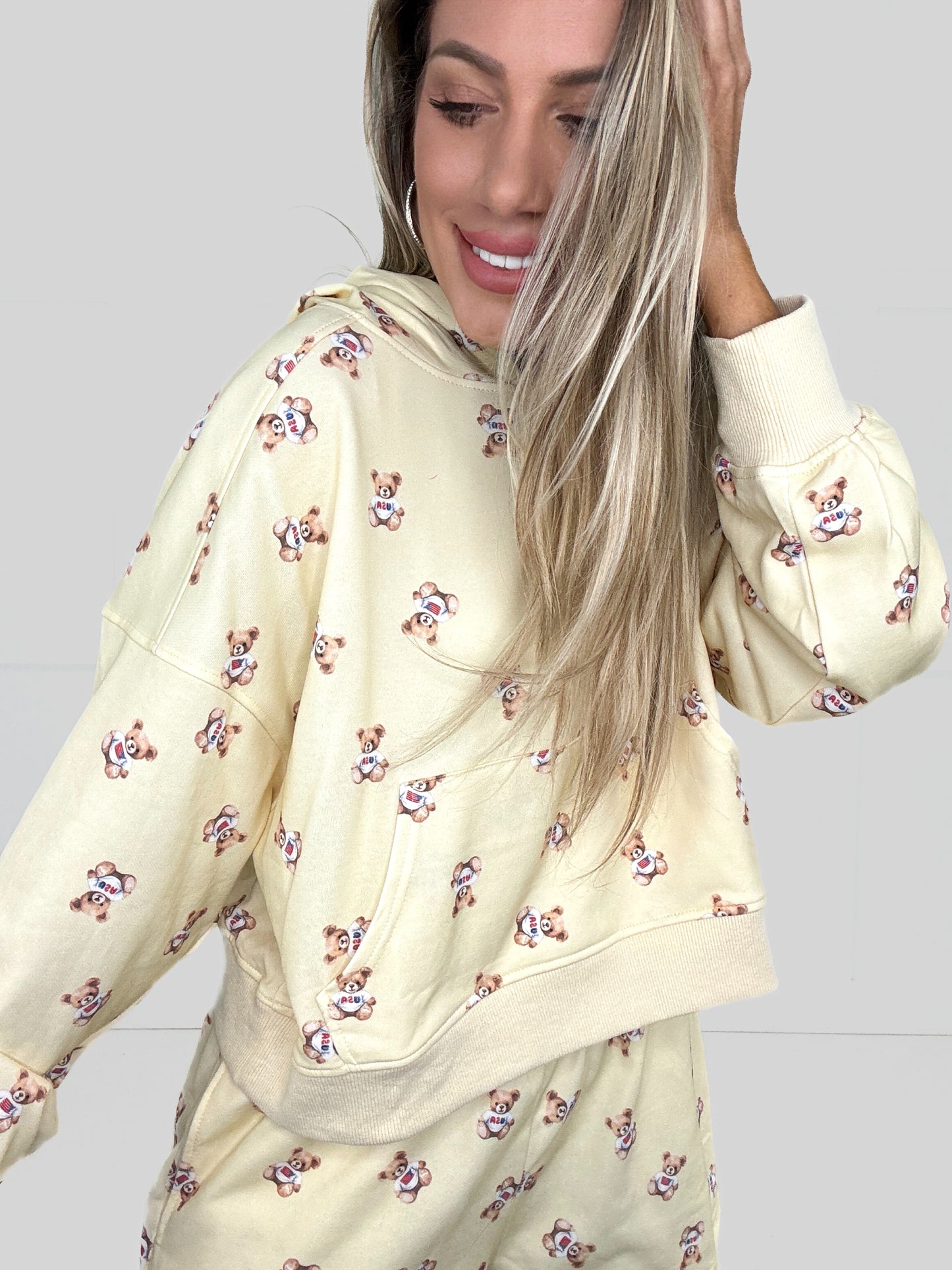USA Mini Bear French Terry Hoodie-180 Outerwear- Simply Simpson's Boutique is a Women's Online Fashion Boutique Located in Jupiter, Florida