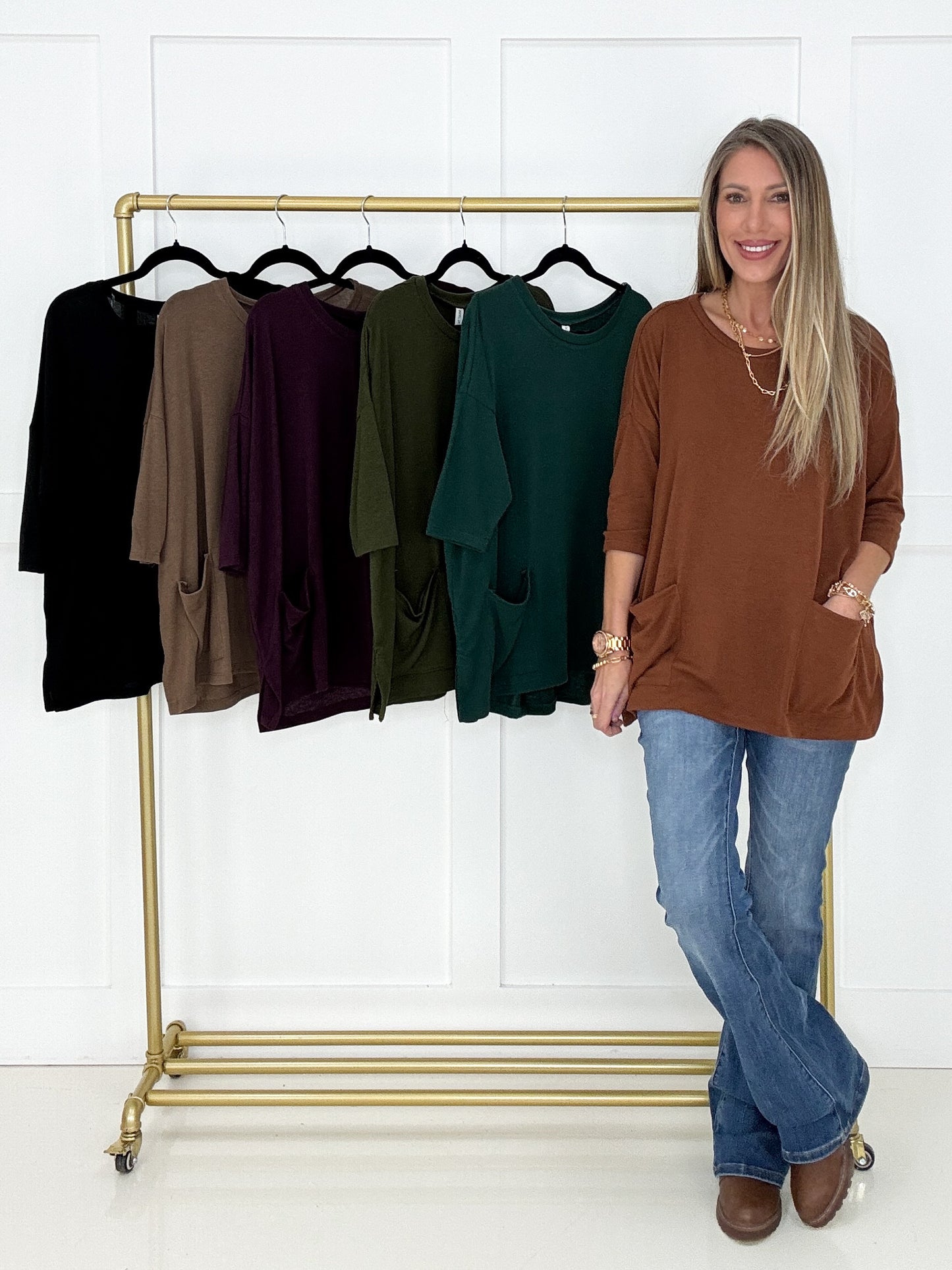 Dear Scarlett Arden Slouchy Pocket Top-100 Short Sleeves- Simply Simpson's Boutique is a Women's Online Fashion Boutique Located in Jupiter, Florida