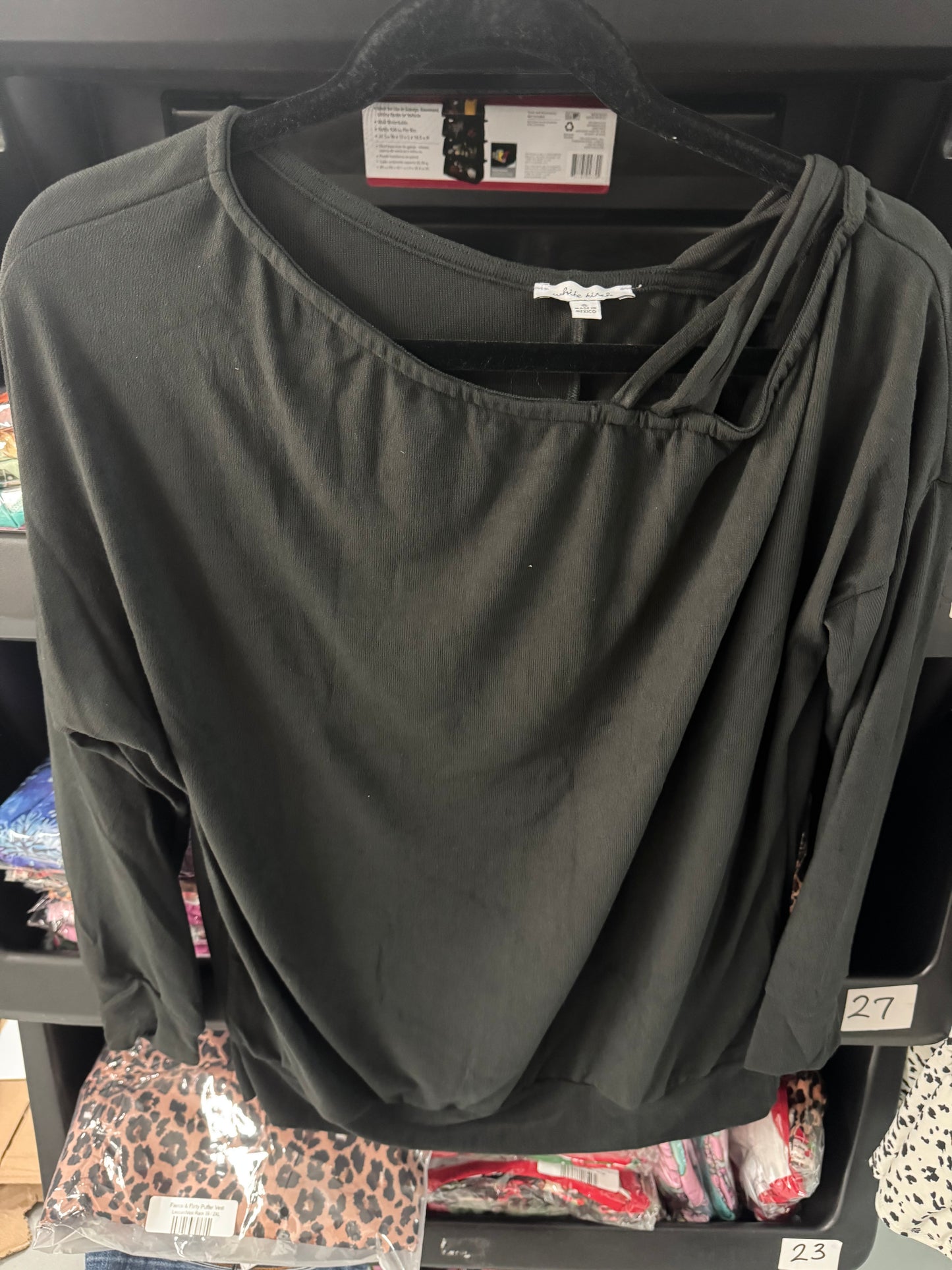 White Birch Black Long sleeve Top w Shoulder Detail-110 Long Sleeves- Simply Simpson's Boutique is a Women's Online Fashion Boutique Located in Jupiter, Florida