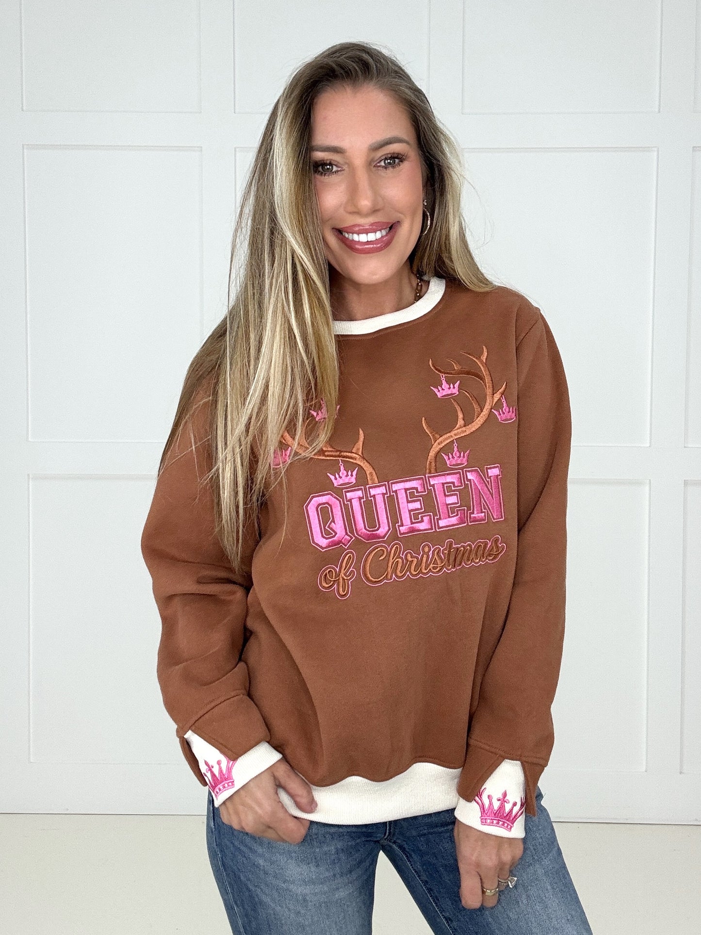 Preorder Jady K Queen of Christmas Sweatshirt-160 Sweatshirts- Simply Simpson's Boutique is a Women's Online Fashion Boutique Located in Jupiter, Florida