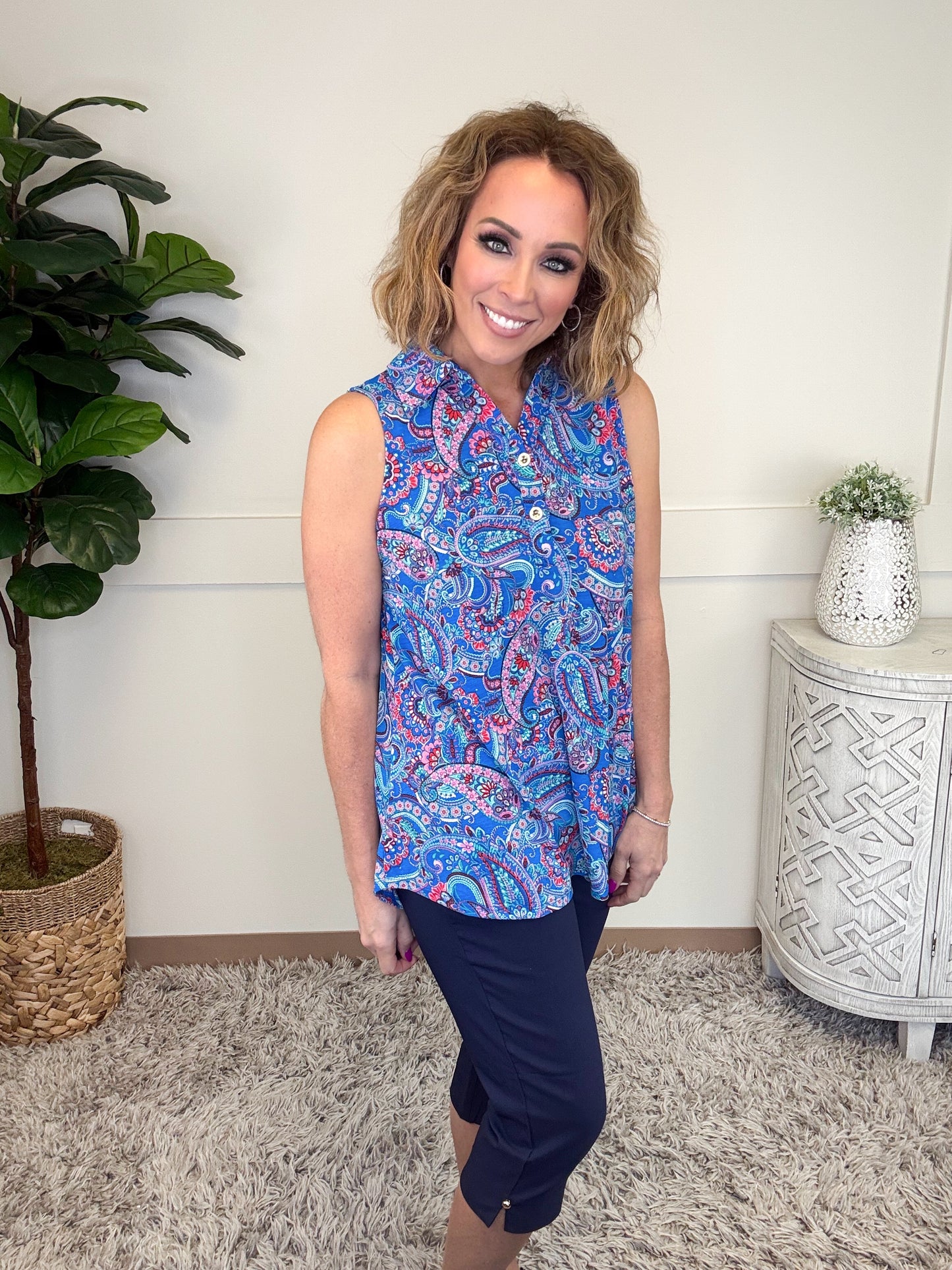 Dear Scarlett Open Seas Top-120 Sleeveless- Simply Simpson's Boutique is a Women's Online Fashion Boutique Located in Jupiter, Florida