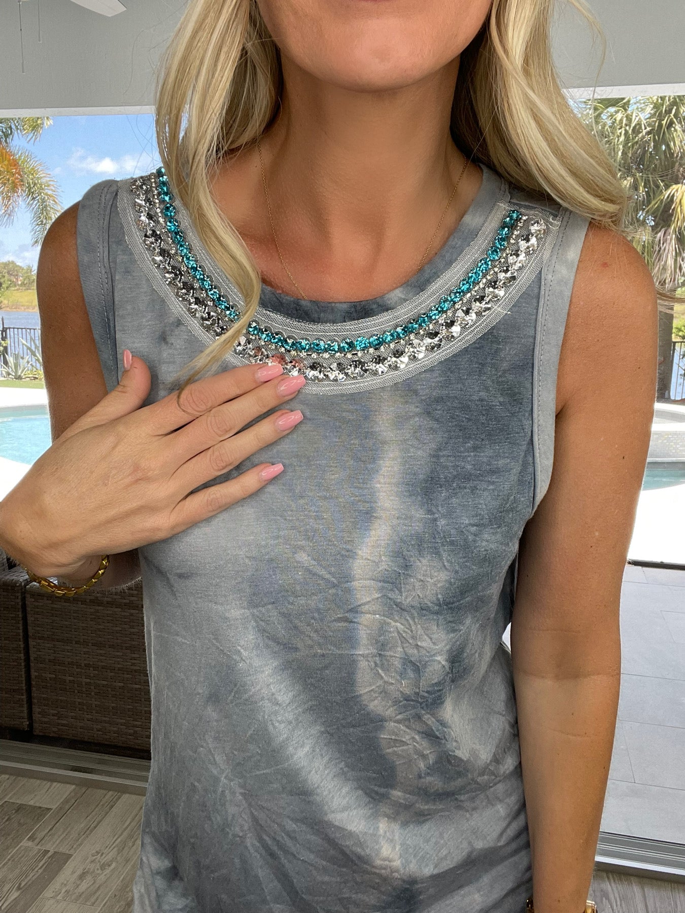 Rock Glam Tank Top-120 Sleeveless- Simply Simpson's Boutique is a Women's Online Fashion Boutique Located in Jupiter, Florida