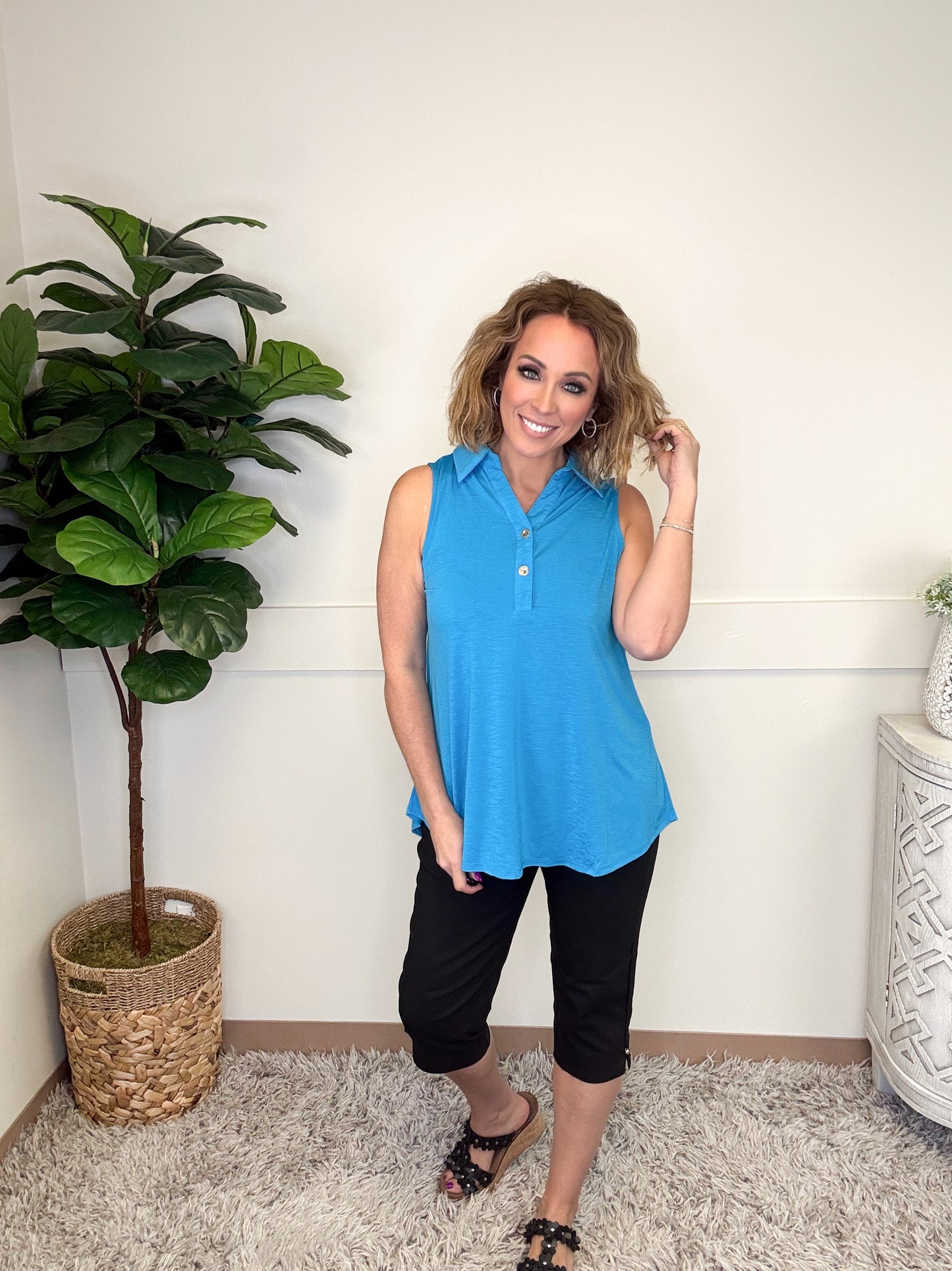 Dear Scarlett Sea Spray Tank-120 Sleeveless- Simply Simpson's Boutique is a Women's Online Fashion Boutique Located in Jupiter, Florida