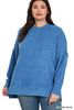 Brushed Melange Drop Shoulder Oversized Sweater-150 Sweaters- Simply Simpson's Boutique is a Women's Online Fashion Boutique Located in Jupiter, Florida