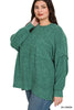 Brushed Melange Drop Shoulder Oversized Sweater-150 Sweaters- Simply Simpson's Boutique is a Women's Online Fashion Boutique Located in Jupiter, Florida