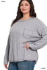 Brushed Ribbed Hacci Round Neck Sweater-150 Sweaters- Simply Simpson's Boutique is a Women's Online Fashion Boutique Located in Jupiter, Florida