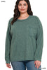 Brushed Ribbed Hacci Round Neck Sweater-150 Sweaters- Simply Simpson's Boutique is a Women's Online Fashion Boutique Located in Jupiter, Florida