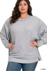 Brushed Melange Hacci Oversized Sweater-150 Sweaters- Simply Simpson's Boutique is a Women's Online Fashion Boutique Located in Jupiter, Florida