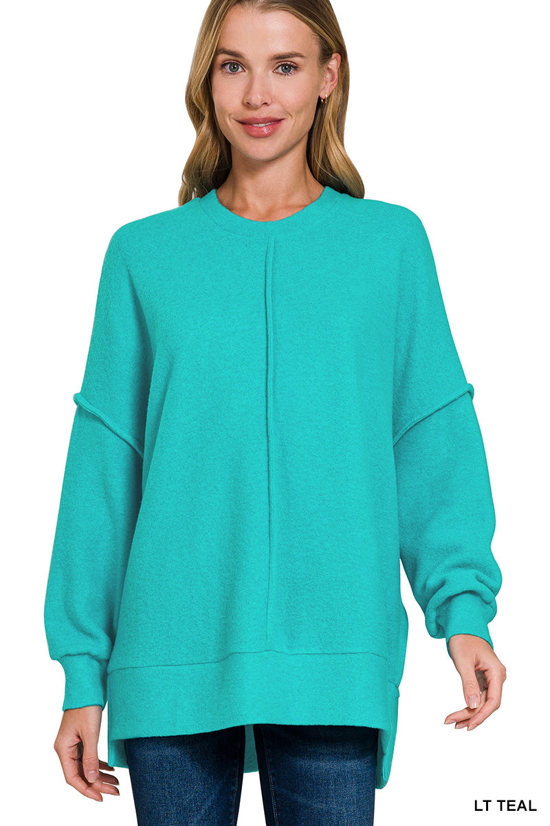 Brushed Melange Hacci Oversized Sweater-150 Sweaters- Simply Simpson's Boutique is a Women's Online Fashion Boutique Located in Jupiter, Florida
