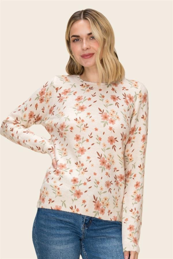 Sunset Fields Floral Sweater-150 Sweaters- Simply Simpson's Boutique is a Women's Online Fashion Boutique Located in Jupiter, Florida
