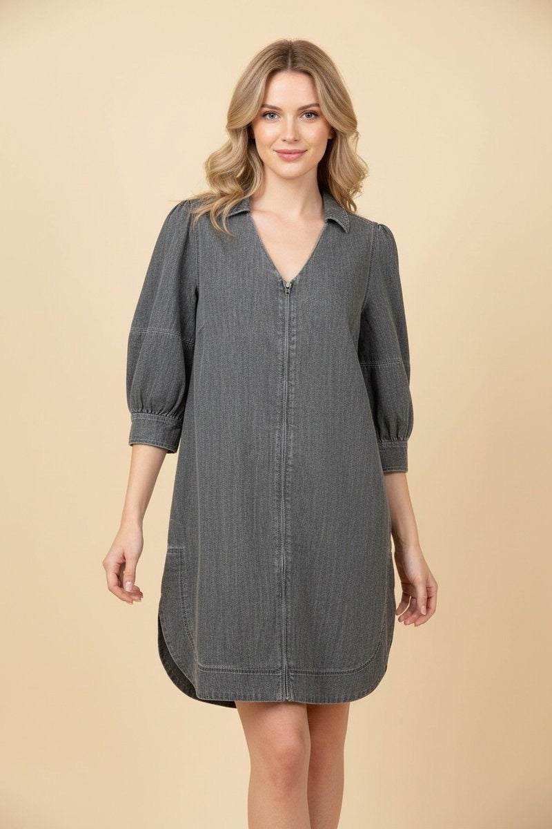Hadley Puff Sleeve Denim Dress