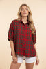 Red Collins Classic Plaid Top-100 Short Sleeves- Simply Simpson's Boutique is a Women's Online Fashion Boutique Located in Jupiter, Florida