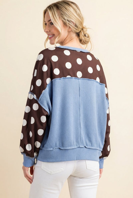 Brown Darling Dots Pullover
