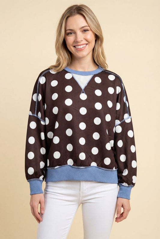 Brown Darling Dots Pullover