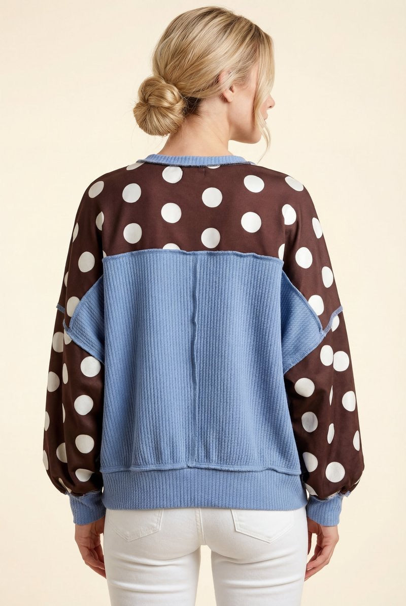Brown Darling Dots Pullover