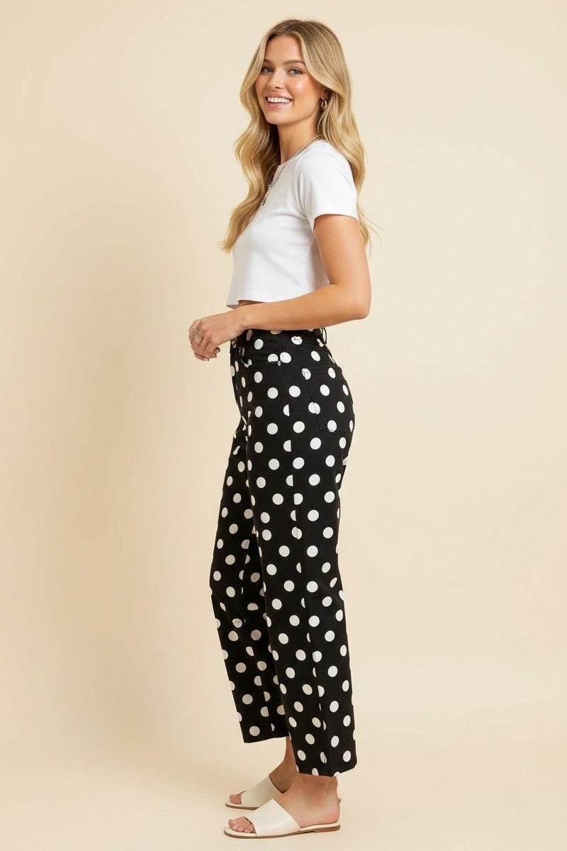 Black Dreamy Dots Pants-210 Other Bottoms- Simply Simpson's Boutique is a Women's Online Fashion Boutique Located in Jupiter, Florida