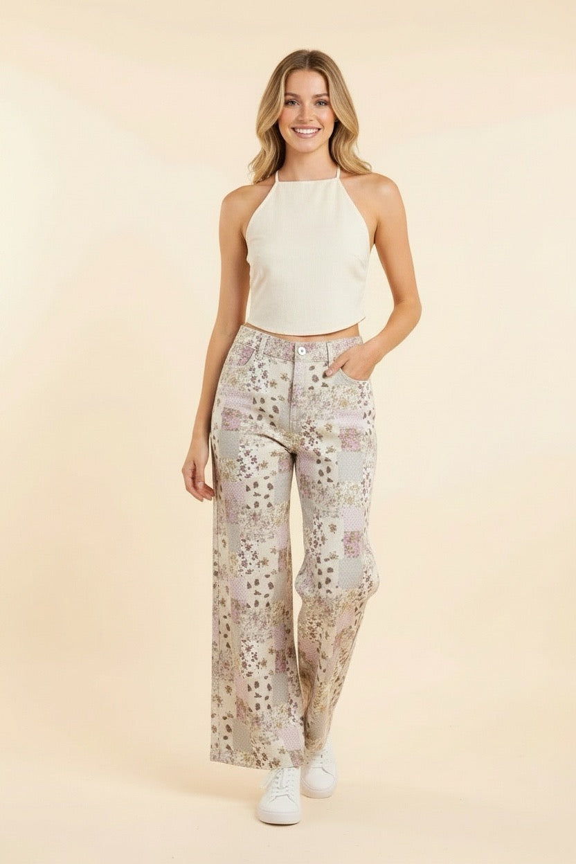 Vintage Blooms Patchwork Jeans