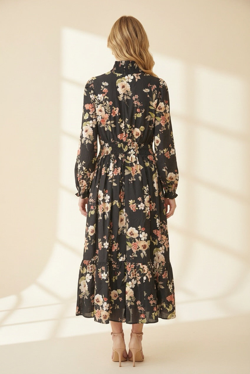 Moonlit Petals Maxi Dress